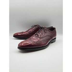 Allen Edmonds McAllister Men 10.5 Burgundy Leather Wingtip Oxford USA 6275